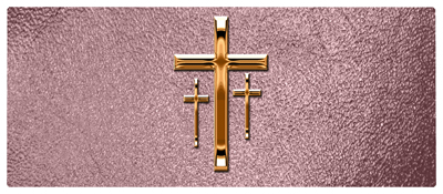 DNSEMP-L-517-CP-SH-OR Copper 3 Crosses Shimmer Orchid